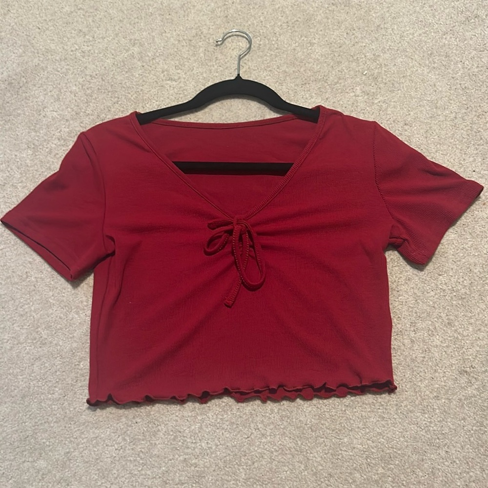 Tie front Short sleeve v-neck tee